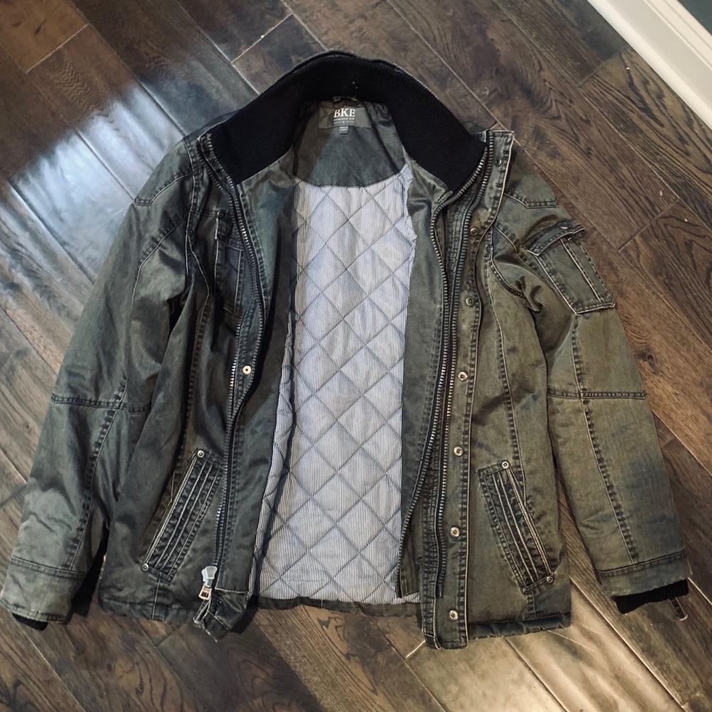 ✨BKE Mens charcoal grey jacket size large NWOT